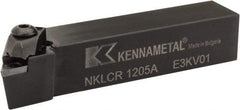 Kennametal - NP.., -5° Lead Angle NKLC External Right Hand Indexable Profiling Toolholder - 19.05mm Shank Height x 19.05mm Shank Width, 4" Long, Steel - Apex Tool & Supply