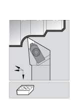 Kennametal - NP.., 5° Lead Angle NKLC External Left Hand Indexable Profiling Toolholder - 1" Shank Height x 1" Shank Width, 5" Long - Apex Tool & Supply