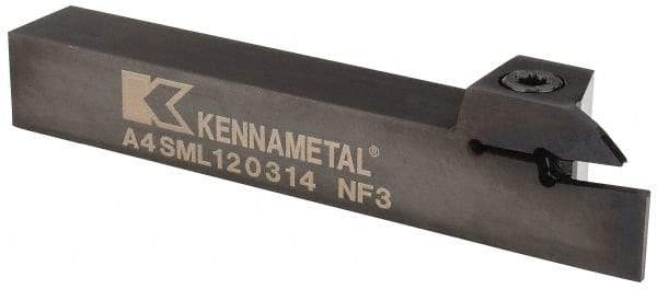 Kennametal - External Thread, 0.55" Max Depth of Cut, 3mm Min Groove Width, 127mm OAL, Left Hand Indexable Grooving Cutoff Toolholder - 19.05mm Shank Height x 19.05mm Shank Width, A4..03.. Insert Style, A4SM Toolholder Style, Series A4 - Apex Tool & Supply