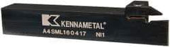 Kennametal - External Thread, 0.67" Max Depth of Cut, 4mm Min Groove Width, 152.4mm OAL, Left Hand Indexable Grooving Cutoff Toolholder - 25.4mm Shank Height x 25.4mm Shank Width, A4..04.. Insert Style, A4SM Toolholder Style, Series A4 - Apex Tool & Supply