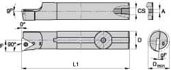Kennametal - 21.39mm Min Bore Diam, 254mm OAL, 5/8" Shank Diam, A-SCLP-D Indexable Boring Bar - CP.. Insert, Screw Holding Method - Apex Tool & Supply