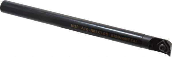 Kennametal - NP.., 5° Lead Angle A-NKLC Internal Left Hand Indexable Profiling Toolholder - 3/4" Shank Width, 254mm Long, Steel, Through Coolant - Apex Tool & Supply