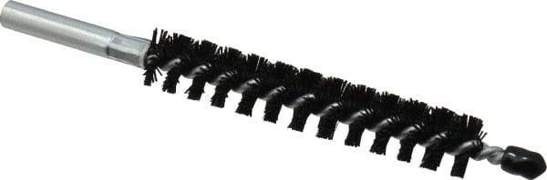 Schaefer Brush - 4" Brush Length, 5/8" Diam, Nylon Single Stem, Single Spiral Condenser Tube Brush - 6-1/4" Long, Nylon, 12-24 Female Connection - Apex Tool & Supply