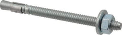 Red Head - 1/4 Inch Diameter, 1/4-20 Inch Thread, 3-1/4 Inch Overall Length, Grade 3, Wedge Expansion Concrete Anchor - Steel, Zinc Plated, 2-1/4 Inch Thread Length, Tie Wire Head, 1/4 Inch Drill - Apex Tool & Supply