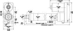 Thomson Industries - 36" Stroke Len, 30% Duty Cycle, 12 Volt, Performance PakLinear Electromechanical Actuator - DC Input, 1.1" per Second, 750 Lb Capacity - Apex Tool & Supply