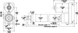 Thomson Industries - 18" Stroke Len, 30% Duty Cycle, 12 Volt, Performance PakLinear Electromechanical Actuator - DC Input, 1.1" per Second, 750 Lb Capacity - Apex Tool & Supply