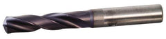 Kennametal - 0.2165" 140° Solid Carbide Jobber Drill - TiAlN Finish, Right Hand Cut, Spiral Flute, Whistle Notch Shank, 82mm OAL, Standard Point - Apex Tool & Supply