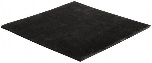 Made in USA - 12" Long, 12" Wide, 1/4" Thick, Neoprene Rubber Foam Sheet - 65 to 75 Durometer, Black, -20 to 180°F, 1,000 psi Tensile Strength, Plain Backing, Stock Length - Apex Tool & Supply