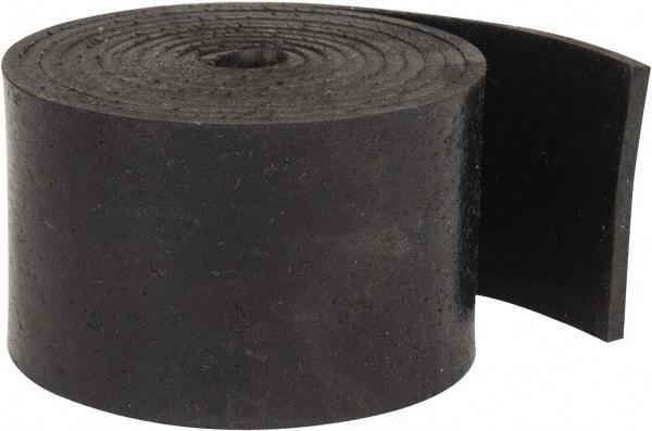Made in USA - 1/8" Thick x 2" Wide x 60" Long, Buna-N Rubber Strip - Stock Length, 70 Shore A Durometer, 800 to 1,000 psi Tensile Strength, -20 to 170°F, Black - Apex Tool & Supply