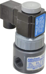 Plast-O-Matic - Direct Acting, PVC Solenoid Valve - Normally Closed, Viton Seal - Apex Tool & Supply