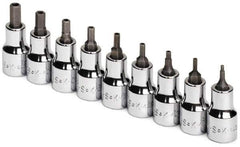 SK - 9 Piece 3/8" Drive Inch Hex Bit Socket Set - 5/64 to 1/4" Hex - Apex Tool & Supply