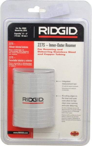 Ridgid - 1/2 to 2 Pipe Capacity, Inner Outer Reamer - Cuts Copper, Aluminium, and Thin Walled Stainless Steel Tubes - Apex Tool & Supply