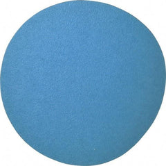 Norton - 10" Diam, 40 Grit Zirconia Alumina Adhesive PSA Disc - Very Coarse, Blue, Y Weighted Cloth Backing, Flexible - Apex Tool & Supply