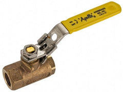 Apollo - 3/8" Pipe, Standard Port, Bronze Standard Ball Valve - 2 Piece, NPT Ends, Locking Lever Handle, 600 WOG, 150 WSP - Apex Tool & Supply