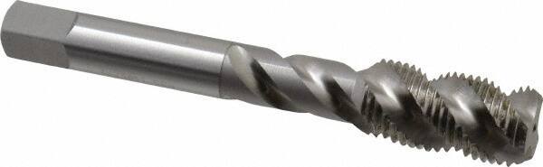 OSG - 1/2-20 UNF 3 Flute 3B Bottoming Spiral Flute Tap - High Speed Steel, Bright Finish, 3-3/8" OAL, Right Hand Flute, Right Hand Thread, H3, Series 106/107 - Apex Tool & Supply