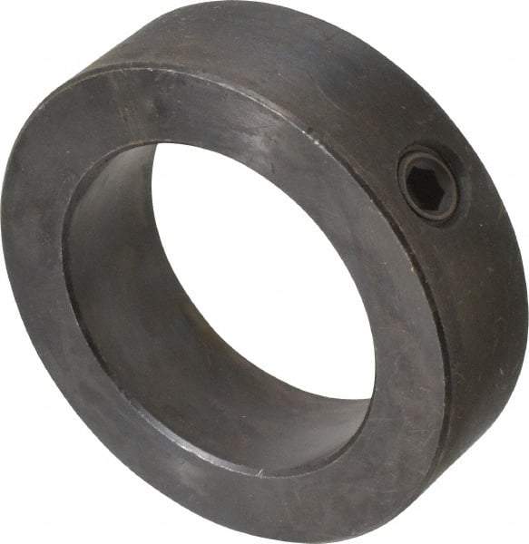 Climax Metal Products - 2-3/16" Bore, Steel, Set Screw Shaft Collar - 3-1/4" Outside Diam, 15/16" Wide - Apex Tool & Supply