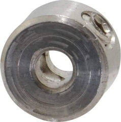 Climax Metal Products - 1/8" Bore, Stainless Steel, Set Screw Solid Set Screw Collars - 3/8" Outside Diam, 1/4" Wide - Apex Tool & Supply