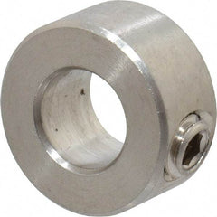 Climax Metal Products - 3/8" Bore, Stainless Steel, Set Screw Solid Set Screw Collars - 3/4" Outside Diam, 3/8" Wide - Apex Tool & Supply