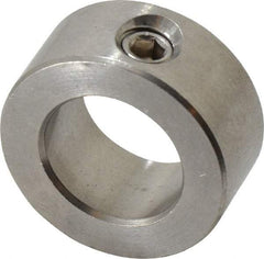 Climax Metal Products - 3/4" Bore, Stainless Steel, Set Screw Solid Set Screw Collars - 1-1/4" Outside Diam, 9/16" Wide - Apex Tool & Supply