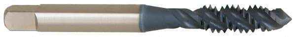OSG - 7/16-14 UNC 3 Flute Bottoming Spiral Flute Tap - High Speed Steel, TiCN Finish, 3-5/32" OAL, Right Hand Flute, Right Hand Thread, H3, Series 107 - Apex Tool & Supply