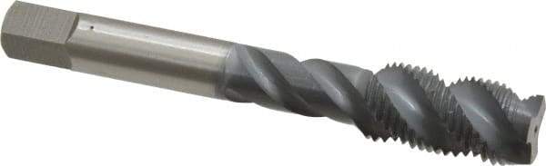 OSG - 1/2-20 UNF 3 Flute 3B Plug Spiral Flute Tap - High Speed Steel, elektraLUBE Finish, 3-3/8" OAL, Right Hand Flute, Right Hand Thread, H3, Series 107 - Apex Tool & Supply