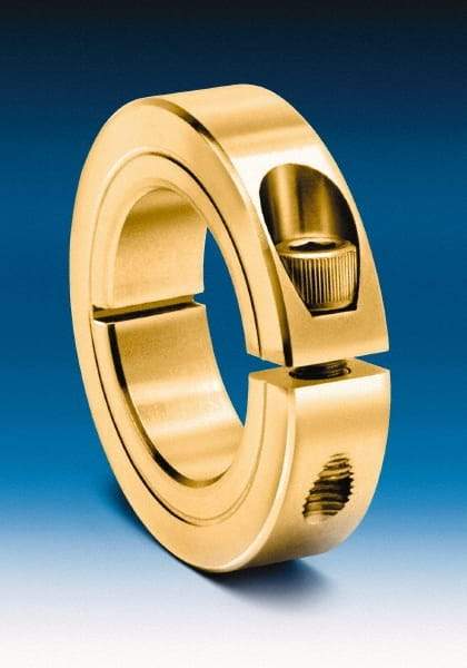 Climax Metal Products - 5/8" Bore, Steel, Two Piece Clamping Shaft Collar - 1-5/16" Outside Diam, 7/16" Wide - Apex Tool & Supply