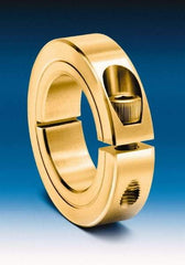 Climax Metal Products - 15/16" Bore, Steel, Two Piece Clamping Shaft Collar - 1-3/4" Outside Diam, 1/2" Wide - Apex Tool & Supply