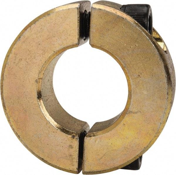 Climax Metal Products - 3/4" Bore, Steel, Two Piece Clamping Shaft Collar - 1-1/2" Outside Diam, 1/2" Wide - Apex Tool & Supply
