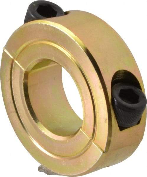 Climax Metal Products - 13/16" Bore, Steel, Two Piece Clamping Shaft Collar - 1-5/8" Outside Diam, 1/2" Wide - Apex Tool & Supply