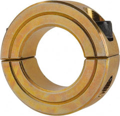 Climax Metal Products - 1" Bore, Steel, Two Piece Clamping Shaft Collar - 1-3/4" Outside Diam, 1/2" Wide - Apex Tool & Supply