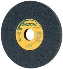 Norton - 7" Diam x 1-1/4" Hole x 1/2" Thick, H Hardness, 100 Grit Surface Grinding Wheel - Silicon Carbide, Type 1, Fine Grade, 3,600 Max RPM, Vitrified Bond, No Recess - Apex Tool & Supply