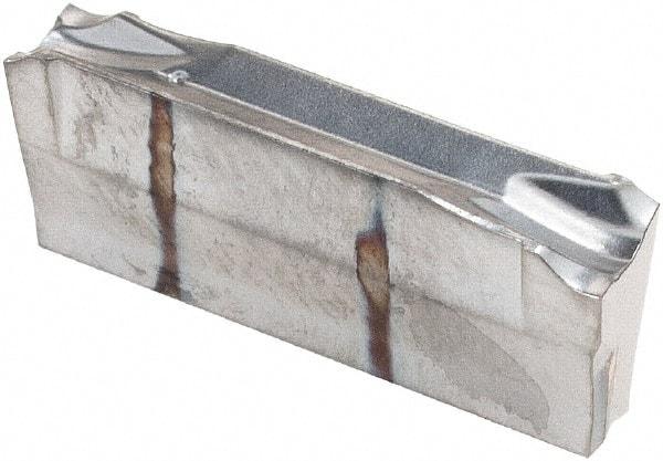 Iscar - DGR4000 JS IC328 Grade, 0.157" Cutting Width, Carbide Cutoff Insert - 15° Right Hand Lead Angle, TiN/TiCN/TiN Coated, Double End - Apex Tool & Supply