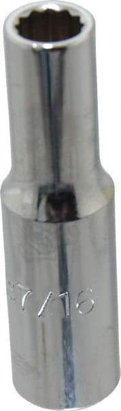 Proto - 7/16", 1/2" Drive, Deep Hand Socket - 12 Points, 3-1/4" OAL, Chrome Finish - Apex Tool & Supply