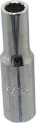 Proto - 7/16", 1/2" Drive, Deep Hand Socket - 12 Points, 3-1/4" OAL, Chrome Finish - Apex Tool & Supply