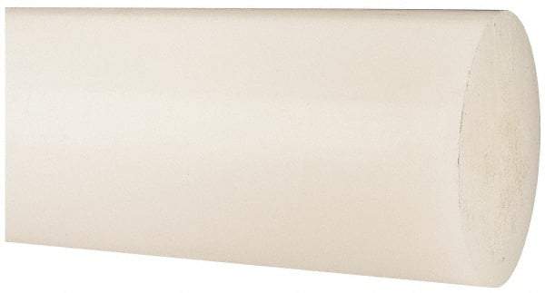 Made in USA - 3' Long, 4" Diam, Polypropylene Plastic Rod - Natural (Color) - Apex Tool & Supply