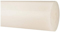 Made in USA - 3' Long, 4" Diam, Polypropylene Plastic Rod - Natural (Color) - Apex Tool & Supply