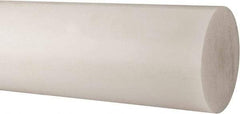 Made in USA - 2' Long, 7" Diam, Polypropylene Plastic Rod - Natural (Color) - Apex Tool & Supply