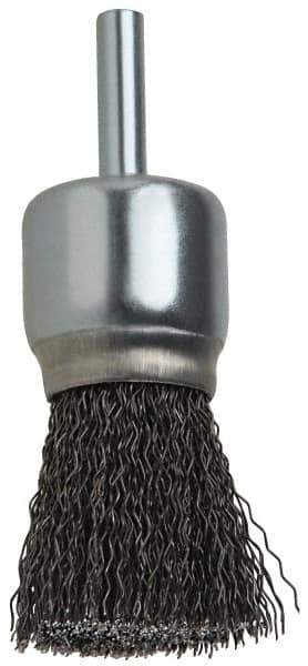 DeWALT - 8" OD, 1/2" Arbor Hole, Crimped Steel Wheel Brush - 1" Face Width, 0.014" Filament Diam, 4,000 RPM - Apex Tool & Supply