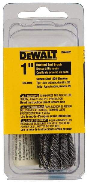 DeWALT - 1" Brush Diam, Knotted, End Brush - 1/4" Diam Shank, 20,000 Max RPM - Apex Tool & Supply