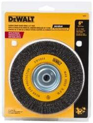 DeWALT - 6" OD, 3/8" Arbor Hole, Crimped Steel Wheel Brush - 3/4" Face Width, 0.014" Filament Diam, 6,000 RPM - Apex Tool & Supply