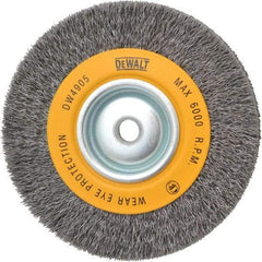 DeWALT - 6" OD, 5/8" Arbor Hole, Crimped Steel Wheel Brush - 1" Face Width, 0.014" Filament Diam, 6,000 RPM - Apex Tool & Supply