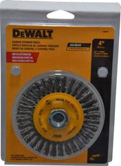 DeWALT - 4" OD, 5/8-11 Arbor Hole, Knotted Steel Wheel Brush - 0.02" Filament Diam, 20,000 RPM - Apex Tool & Supply