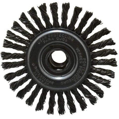 DeWALT - 4" OD, 5/8-11 Arbor Hole, Knotted Steel Wheel Brush - 0.02" Filament Diam, 20,000 RPM - Apex Tool & Supply