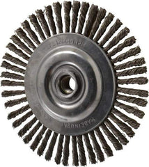DeWALT - 6" OD, 5/8-11 Arbor Hole, Knotted Steel Wheel Brush - 0.02" Filament Diam, 12,500 RPM - Apex Tool & Supply