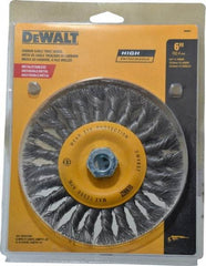 DeWALT - 6" OD, 5/8" Arbor Hole, Knotted Steel Wheel Brush - 0.025" Filament Diam, 12,500 RPM - Apex Tool & Supply