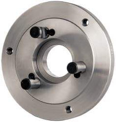 Buck Chuck Company - Adapter Back Plate for 6" Diam Self Centering Lathe Chucks - D1-4 Mount, 1.8" Through Hole Diam, 4.906mm ID, 6-1/2" OD, 0.714" Flange Height, Steel - Apex Tool & Supply