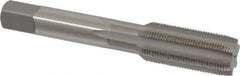 OSG - 5/8-24 UNEF 6 Flute Bright Finish High Speed Steel Straight Flute Standard Hand Tap - Plug, Right Hand Thread, 3-13/16" OAL, 1-13/16" Thread Length, H3 Limit, Oversize - Apex Tool & Supply