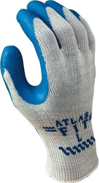 SHOWA - Size S (7) General Protection Work Gloves - For General Purpose, Palm & Fingers Coated, Knit Wrist Cuff, Gray, Paired - Apex Tool & Supply
