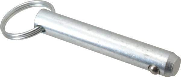 Gibraltar - 7/16" Pin Diam, 2-1/2" Long, Zinc Plated Steel Ball Lock Hitch Pin - 2-1/16" Usable Length - Apex Tool & Supply