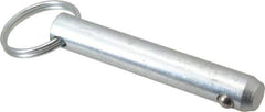 Gibraltar - 7/16" Pin Diam, 2-1/2" Long, Zinc Plated Steel Ball Lock Hitch Pin - 2-1/16" Usable Length - Apex Tool & Supply